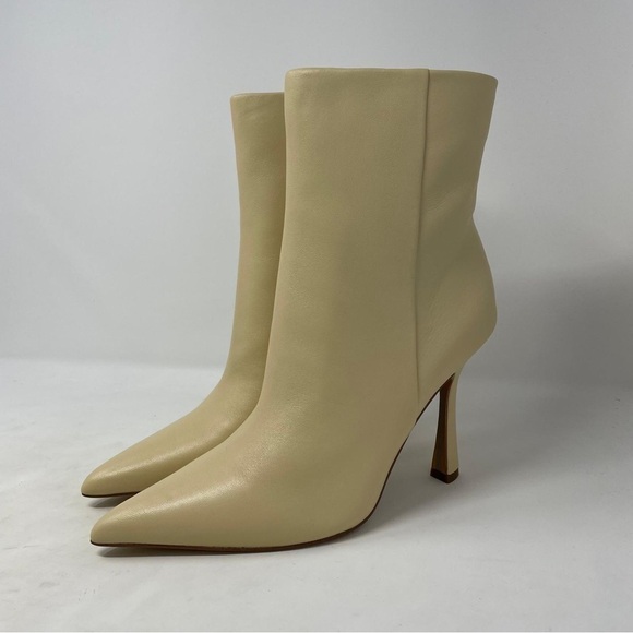 Sam Edelman Ella Leather Pointed Toe Ankle Dress Booties in Eggshell -  NWT - Picture 9 of 13